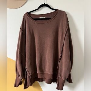 Free People We The Free Camden Sweatshirt chocolate